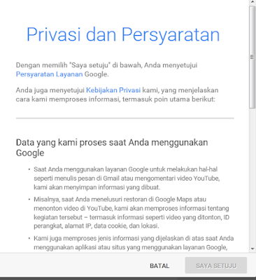 Privasi dan Persyaratan Gmail