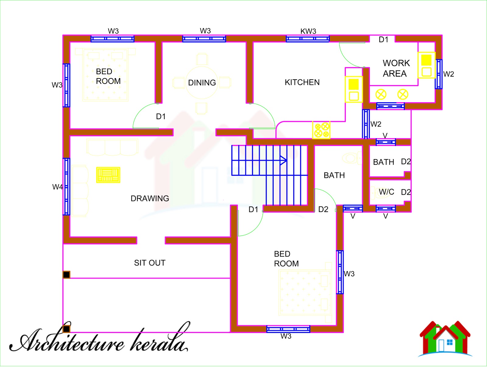 Architecture Kerala 5  BEDROOM  HOUSE  PLAN  AND ITS 