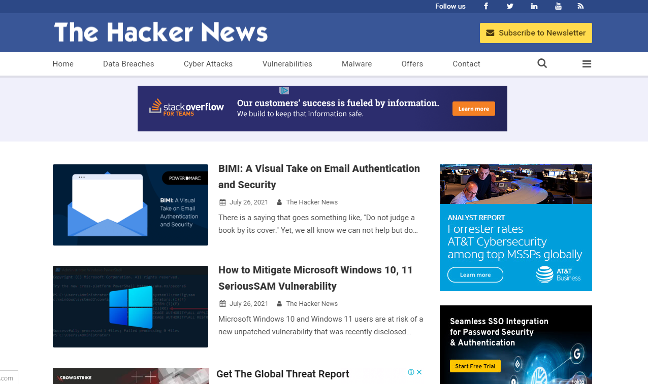 Free Download The Hacker News Responsive Blogger Template