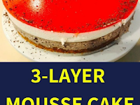 No Bake 3-Layer Mousse Cake with Blueberry, Strawberry and Vanilla