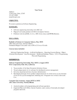 Computer Science Internship Resume Objective