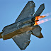 F-22 Inverted on Fire