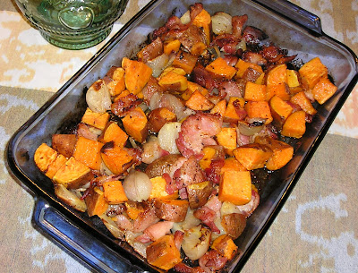 Sweet Potatoes with Bacon and Shallots