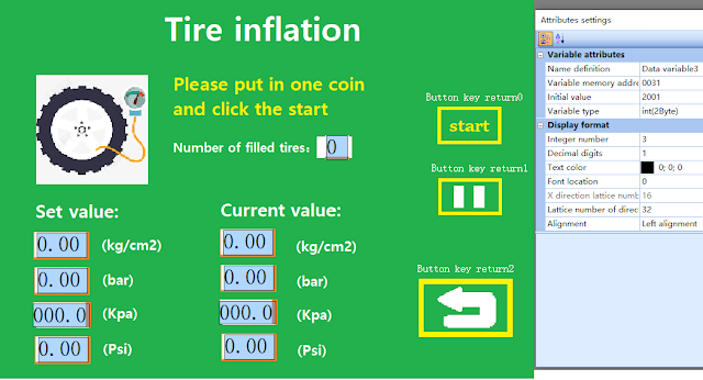 Electric inflation sub-menu interface parameter setting