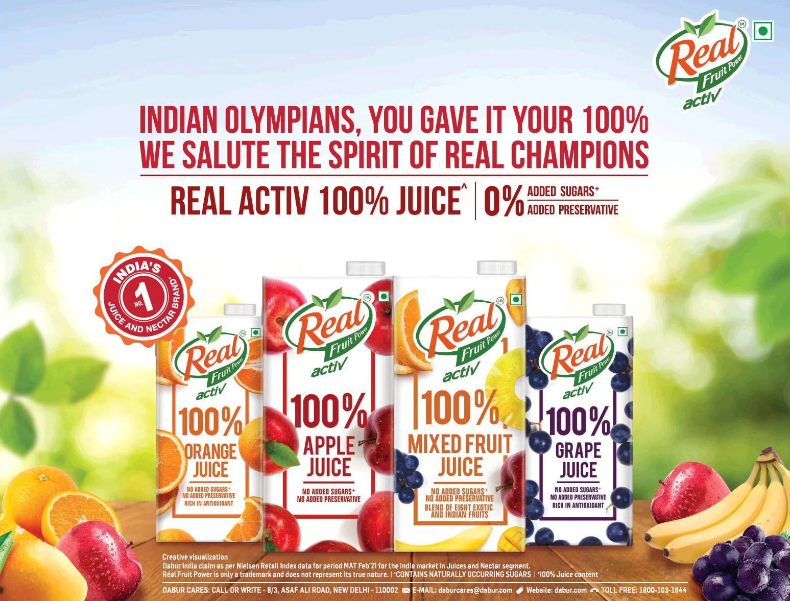 #4 Real Fruit Power Active Indian Olympians, You gave it your 100% We Salute the Spirit of Real Champions