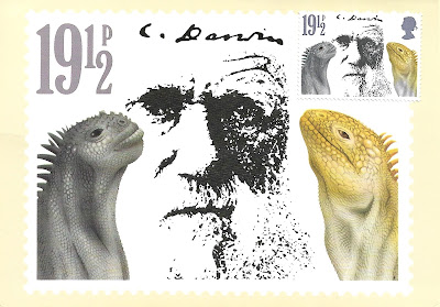 Timbre et carte postale "Charles Darwin" - Angleterre 1982