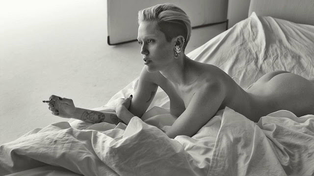 Miley Cyrus by Mert Alas & Marcus Piggott Naked Photo Shoot for W magazine 2015