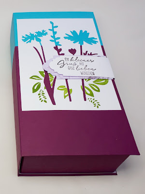 Knallige Verpackung mit Wiesenblumen-Silhouetten Stampin' Up! www.eris-kreativwerkstatt.blogspot.de