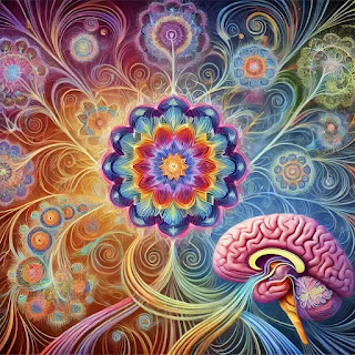 mandala e uma cérebro  representando a neuroplasticidade.