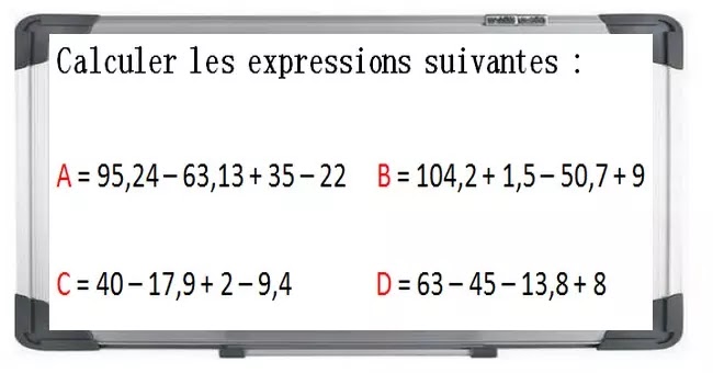 Les enchaînements d'opérations maths 5éme exercice