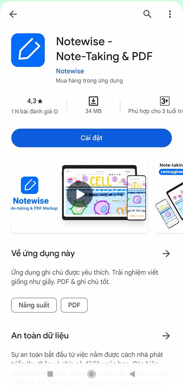 Notewise - Note-Taking & PDF - ứng dụng ghi chú kỹ thuật số cho Android b