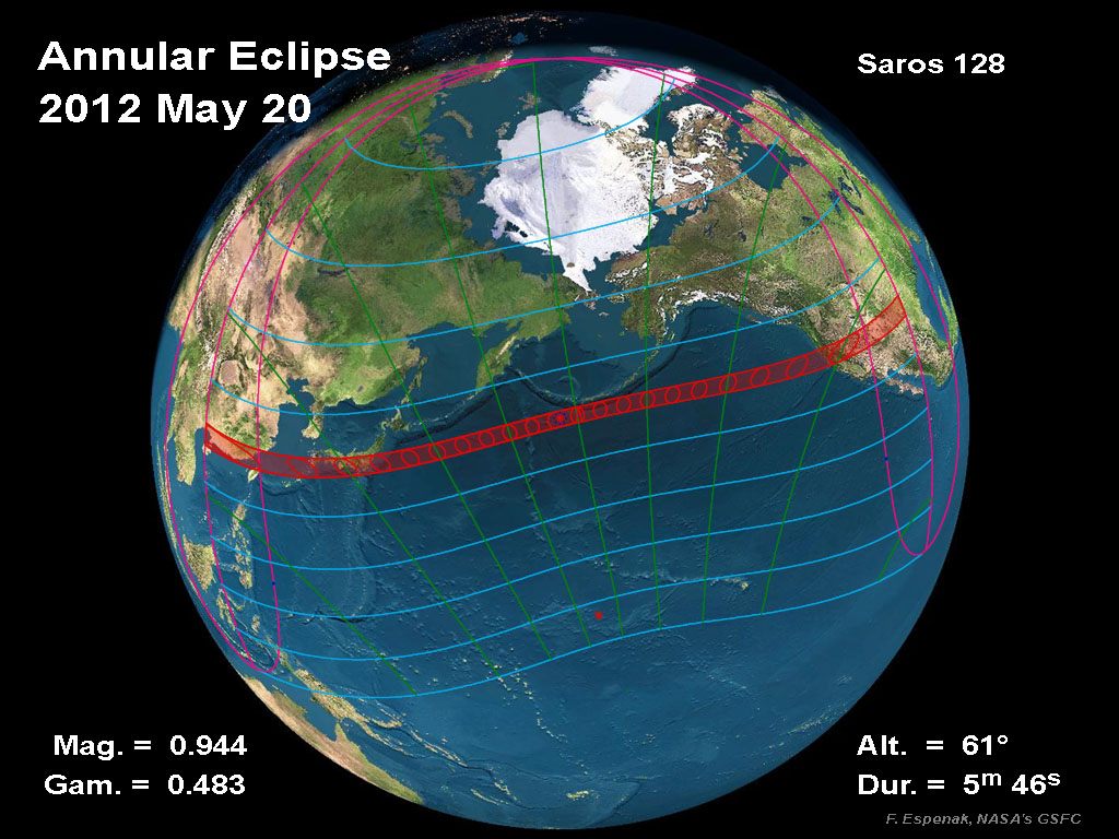 Annular Solar Eclipse May 2012 with Lunar Ring of Fire in California, LA