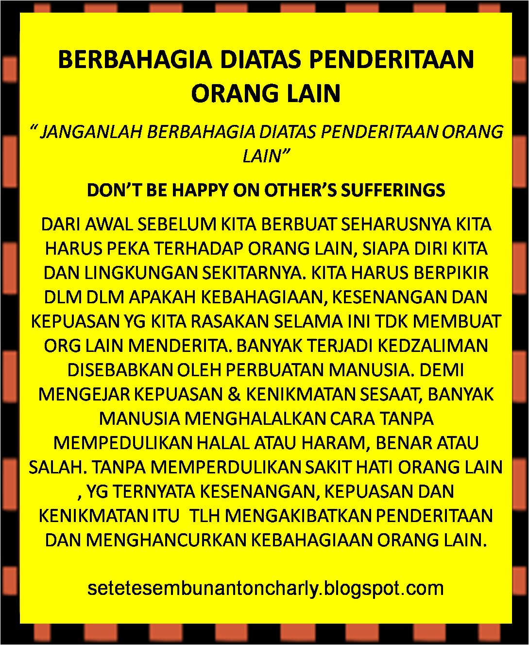  bahagia  Kata  Mutiara Bahagia  Diatas Penderitaan Orang Lain 