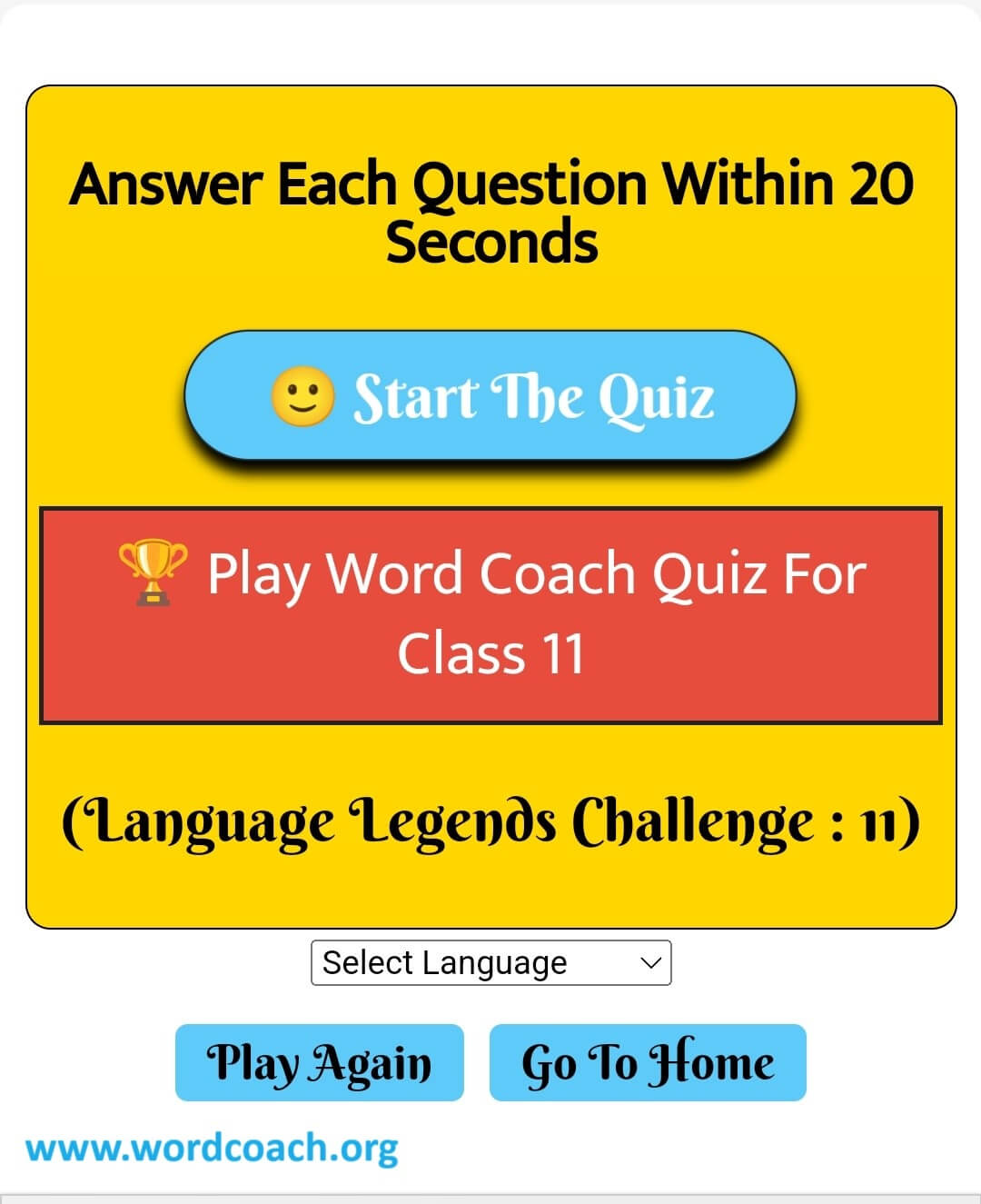 Experience The Magic Of Words With The Class 11 Word Coach Quiz. Play The Game Online 4 Free & Enjoy A Vocabulary Growth Journey Like Never Before - www.wordcoach.org