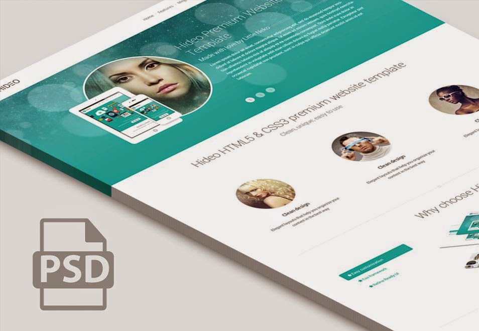 Hideo - Website Template PSD