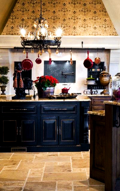 Home Decor Ideas French Country kitchen with a distressed 