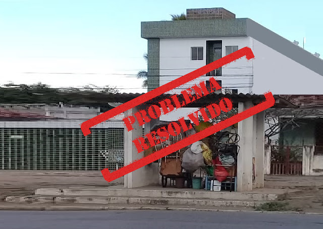Parada de ônibus tem entulhos retirados após denuncia aqui no Coisas da Vida 