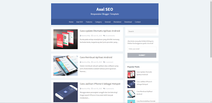 Blogger Asal Seo Teması Kişisel Blog Template