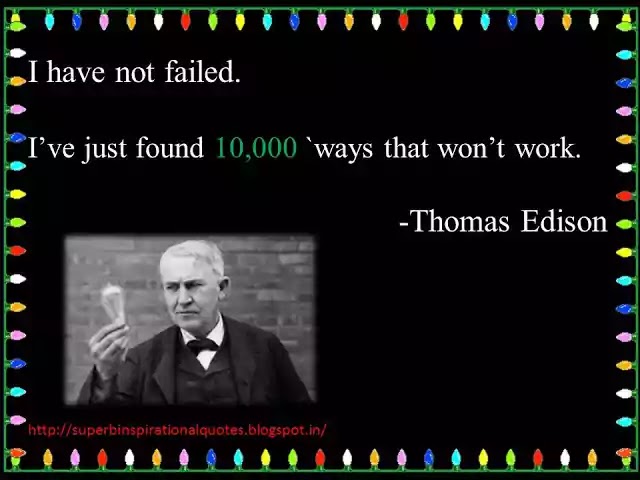 Inspirational words by Thomas Edison