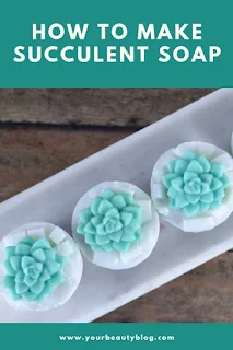 Need soap inspiration?  Make these adorable succulent soaps!  These make a cute soap gift or make them for yourself.  Soap making without lye.  How to make soap succulents.  Making soap recipes and creative ideas.  Diy soap making at home.  Soap making ideas with melt and pour soap.  #diy #soap #meltandpour #succulent