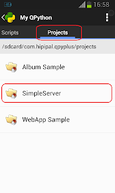 QPython - Project - SimpleServer