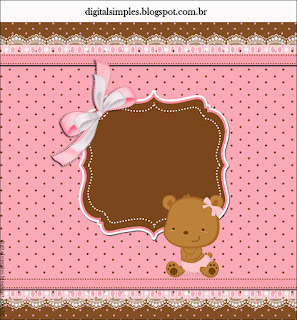 Baby Girl Bear  Free Printable  Labels.