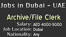 File Clerk Jobs Requirement in Advertising Company Dubai