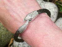 Men's snake bracelet made with goat leather by Anna Leas Finest