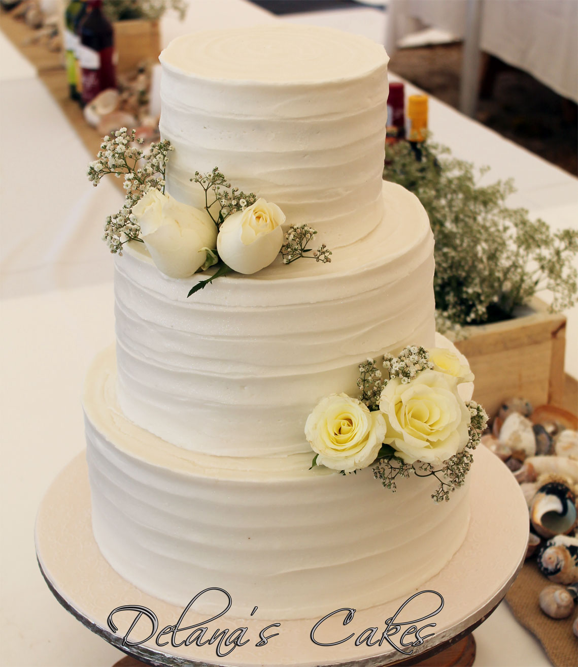 Delana s Cakes  Textured icing  Wedding  cake 