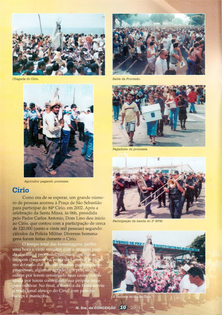 PROGRAMA DA FESTA DE NOSSA SENHORA DA CONCEIÇÃO – 2003 – Santarém – Pará - Brasil