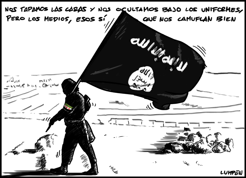 Terrorista de ISIS con bandera