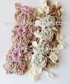 Flores de Crochê - Colar, Cachecol e Cordão