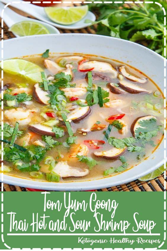 A light, and tasty Thai style hot and sour soup with plump and juicy shrimp!