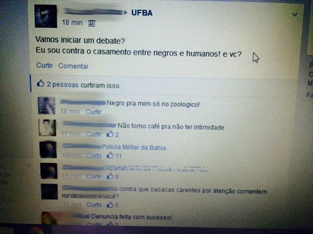 Comentários racistas em grupo da Ufba geram revolta entre alunos