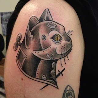 Gato Mecânico - Tatuagem steampunk