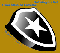 Escudo do Botafogo do Rio de Janeiro chamando para escutar o Hino Oficial do Futebol  do clube, composto por Octacilio Gomes e Eduardo Souto