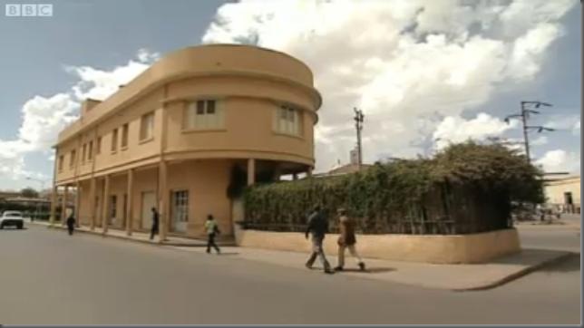 Modernist building inspired by a boat. Asmara.