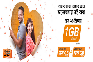 Banglalink Valentine Day Offer 1GB Internet at Tk14