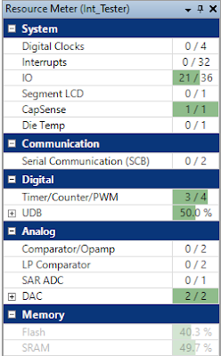 Previous Project PSoC Resource Usage