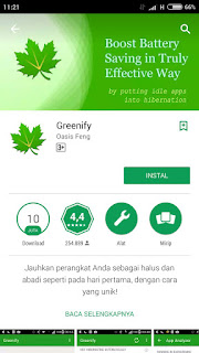 Cara Menggunakan Greenify, APlikasi untuk menghemat Baterai