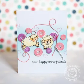 Sunny Studio Stamps: Missing Ewe and Cute As A Button Friendship Card by Lexa Levana