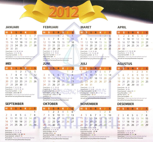 NAMI As-Safinah: Kalender Puasa Sunnah 2012 - 2015