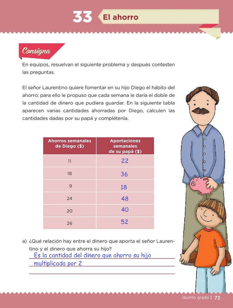 El Ahorro Desafio 33 Desafios Matematicos Quinto Grado Contestado Tareas Cicloescolar