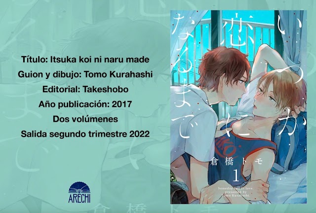 Arechi publicará «Itsuka koi ni naru made»