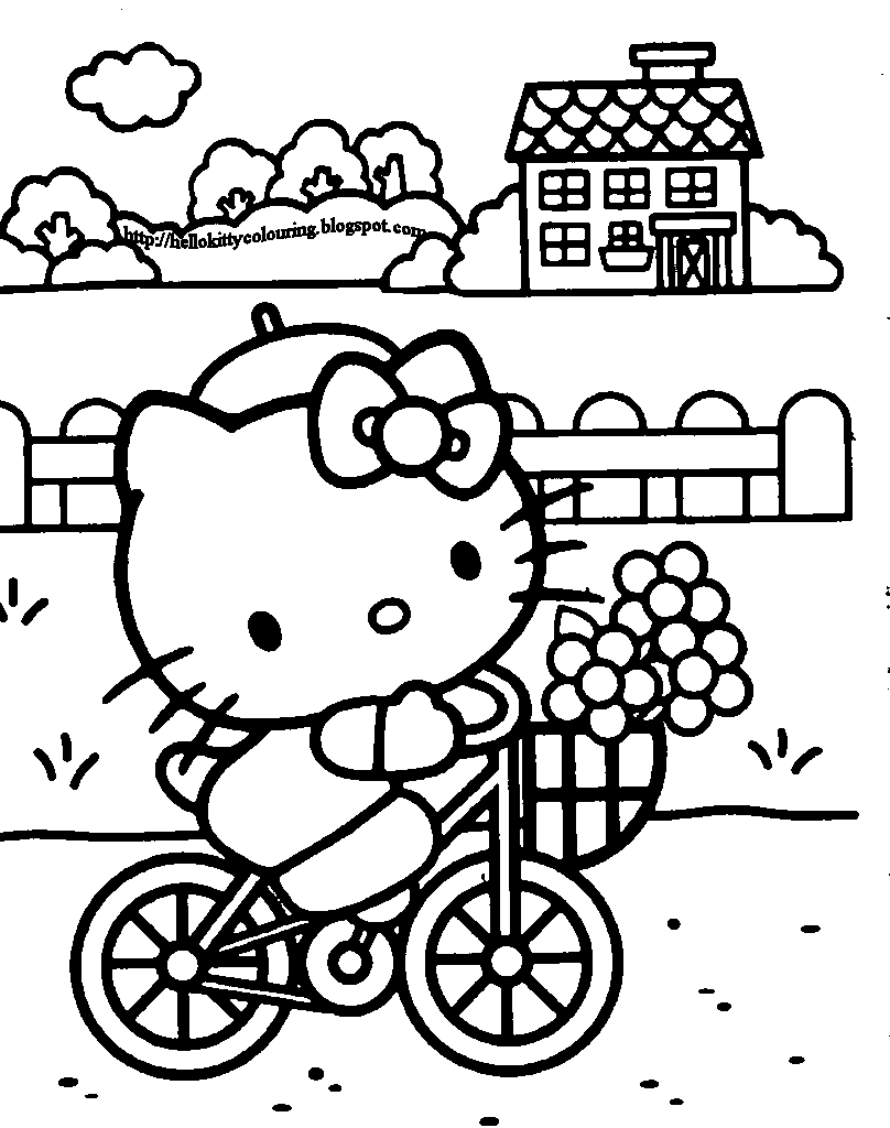 Download HELLO KITTY COLORING PAGES