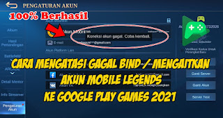 Cara Mengatasi Gagal Bind Akun Mobile Legends Ke Google Play Games