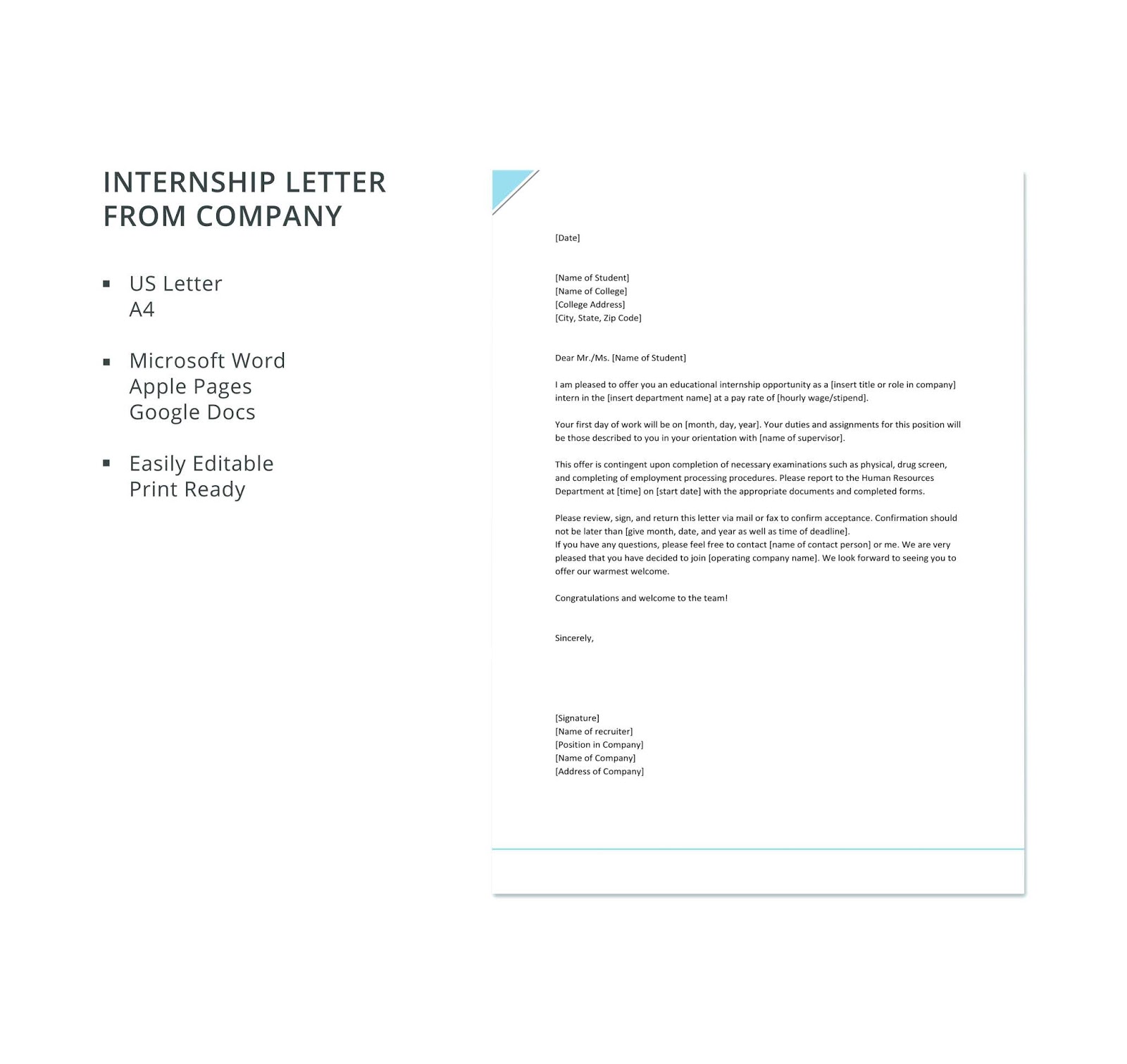 internship acceptance letter format from company to students 2019 , internship acceptance letter format from company to students, internship acceptance letter format from company 2020, internship letter format from company to students,