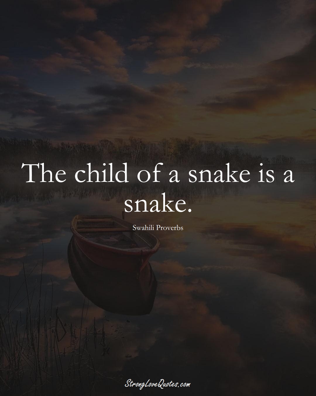 The child of a snake is a snake. (Swahili Sayings);  #aVarietyofCulturesSayings