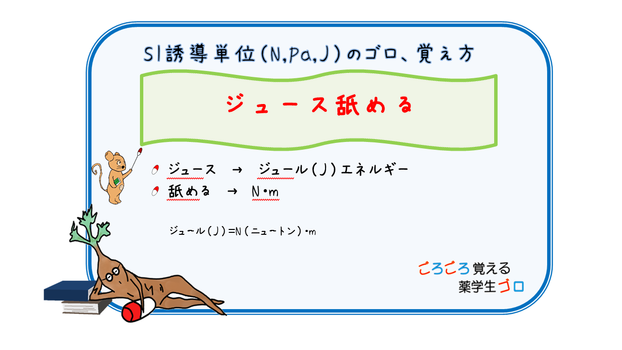 Si誘導単位 N Pa J のゴロ 覚え方 ごろごろ覚える薬学生ゴロ 薬剤師国家試験対策