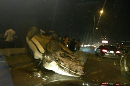Photo from the accident on Lekki close to Oniru alternative route